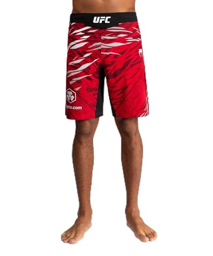 Venum Herren Authentische UFC Fusion Night Fight Lange Passform Shorts, Rot/Ausflug, einfarbig (Getaway Solids), Medium Long von Venum
