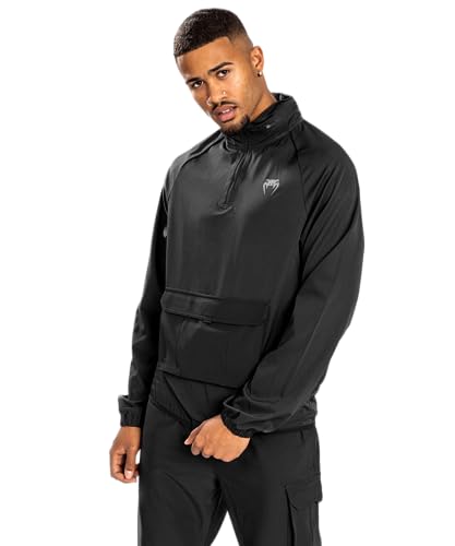 Venum Herren Cargo Light Pullover mit halbem Reißverschluss, Schwarz von Venum