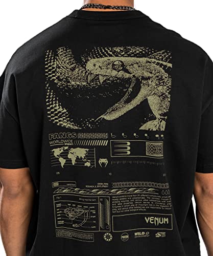 Venum Herren Fangs T-Shirt-Oversize Fit, Black, Medium von Venum