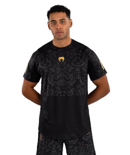 Venum Ilia Topuria unübertroffener Kurzarm-Rashguard, Schwarz/Gold, L von Venum