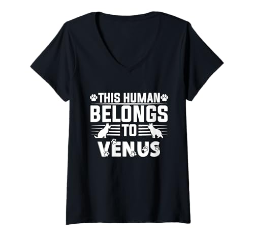 Damen Hundename Venus Geschenk gehört zu Haustier Hund Venus T-Shirt mit V-Ausschnitt Damen Hundename Venus Geschenk gehört zu Haustier Hund Venus T-Shirt mit V-Ausschnitt von Venus Dog Name GIfts