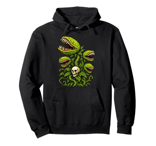 Venus Fliegenfalle Fleischfressende Pflanzen Schädel Männer Frauen Pullover Hoodie von Venus Flytrap Carnivorous Plants Gothic Art