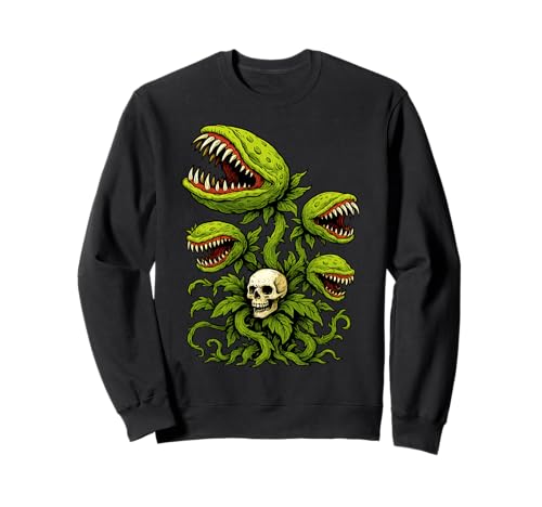 Venus Fliegenfalle Fleischfressende Pflanzen Schädel Männer Frauen Sweatshirt von Venus Flytrap Carnivorous Plants Gothic Art