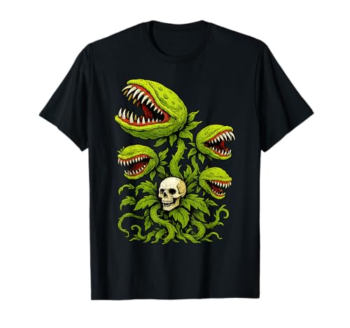 Venus Fliegenfalle Fleischfressende Pflanzen Schädel Männer Frauen T-Shirt von Venus Flytrap Carnivorous Plants Gothic Art