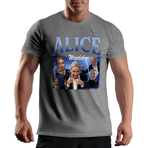 Alice weidel AFD Fun Herren Grau T-Shirt Size L von Venus Style