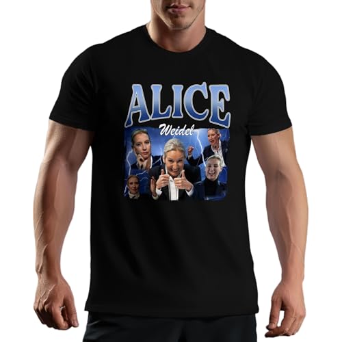 Alice weidel AFD Fun Herren Schwarz T-Shirt Size M von Venus Style