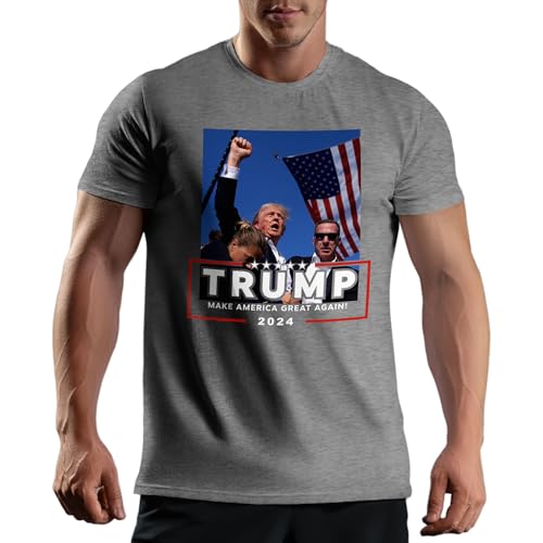 Donald Trump Make America Great Again 2024 Trump Rally Shooting Herren Grau T-Shirt Size XL von Venus Style