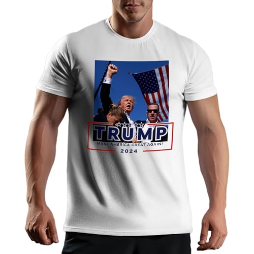 Donald Trump Make America Great Again 2024 Trump Rally Shooting Herren Weißes T-Shirt Size XL von Venus Style