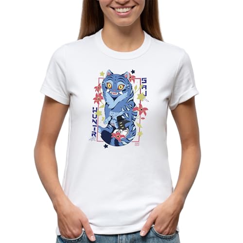 Hunters Tiger Fan Derpy Damen Weißes T-Shirt Size S von Venus Style