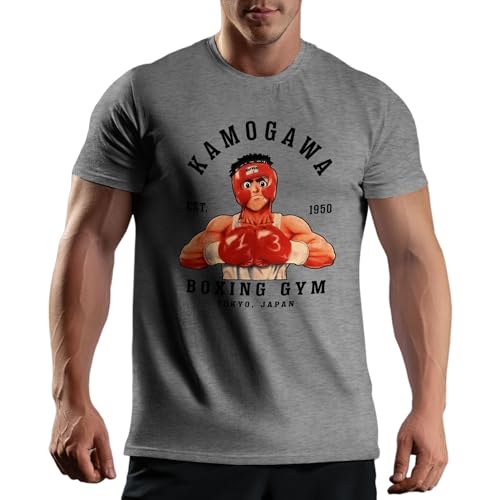 Kamogava Boxing Gym Ippo Makunouchi Manga Herren Grau T-Shirt Size L von Venus Style