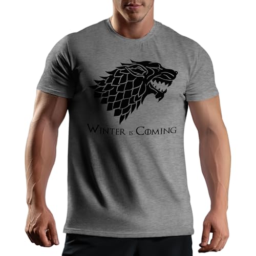 Winter is Coming Wolf Stark House GOT Thrones Herren Grau T-Shirt Size L von Venus Style