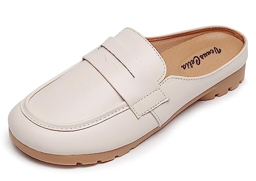 VenusCelia Damen Bullet Comfort Walking Pantoletten, Beige, 37.5 EU von VenusCelia