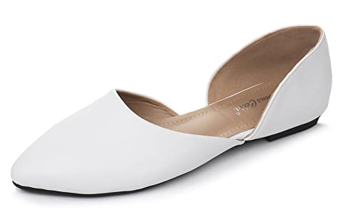 VenusCelia Damen D'Orsay Flacher Schuh, Weißes Pu, 37.5 EU von VenusCelia