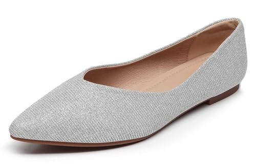 VenusCelia Damen Dalia Flacher Schuh, silber, 39 EU von VenusCelia