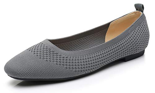 VenusCelia Damen Flexible Knit Flat Shoe, GRAU, 37 EU von VenusCelia