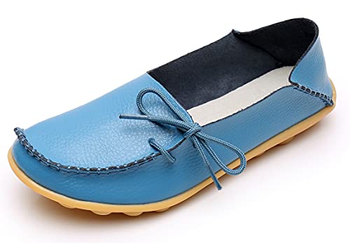 VenusCelia Flache Damen-Loafer, atmungsaktiv, bequem, für Spaziergänge, Büro, Blau, 37 EU von VenusCelia