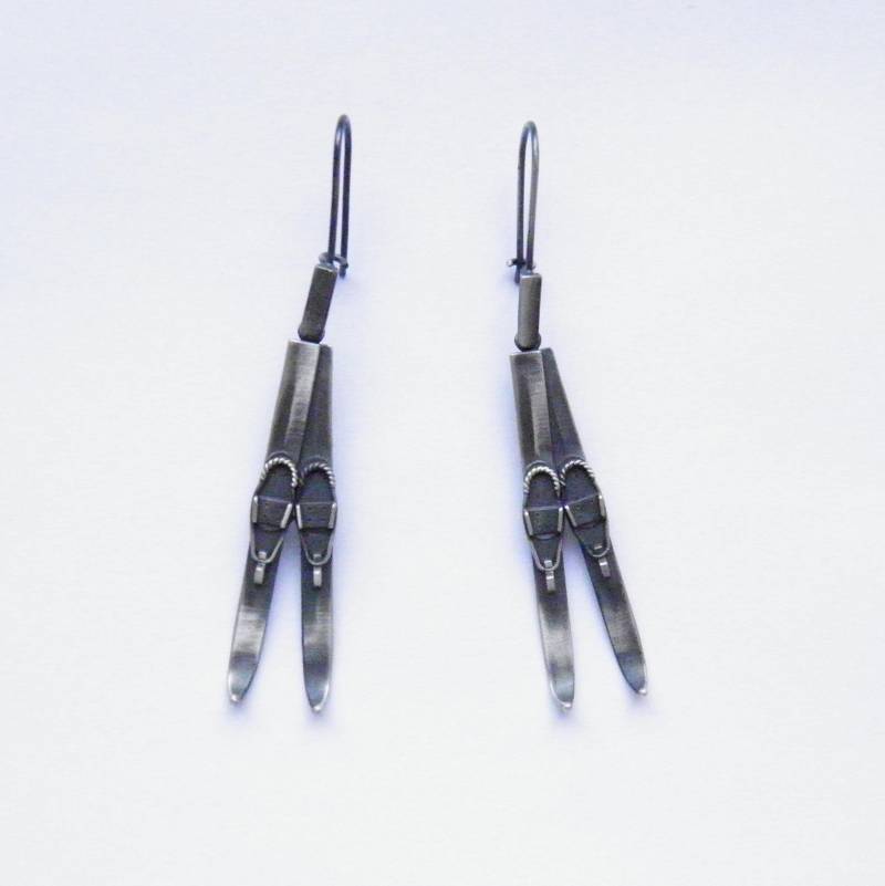 Ohrringe - Oxidierte Skier Ohrringe - Oxidierte Skier von VenusGalleryArt