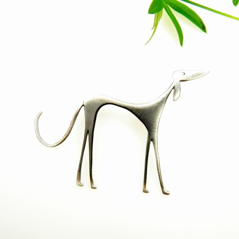 Silberanhänger - Schwarzer Windhund von VenusGalleryArt