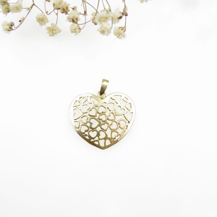 Silberanhänger - Vergoldetes Durchbrochenes Herz von VenusGalleryArt