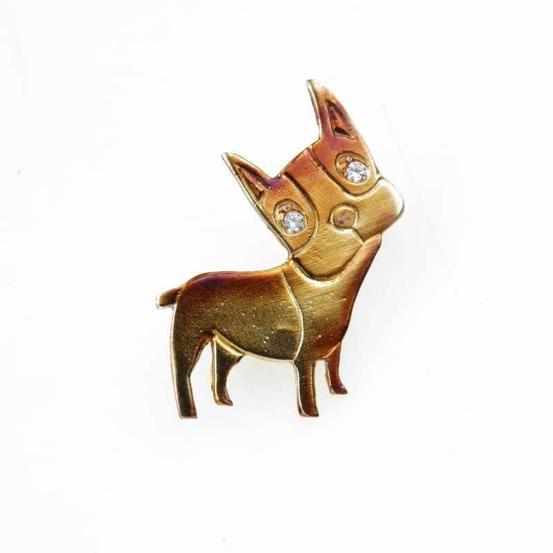 Silberbrosche - Ingwerbrauner Hund von VenusGalleryArt