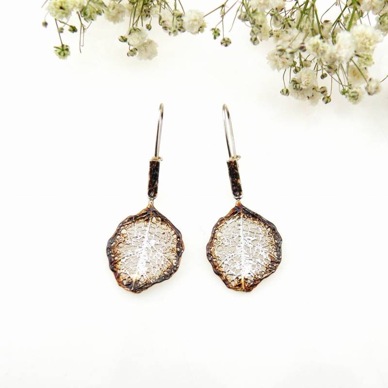 Silberohrringe - Blatt L5 Geflammt Silberohrringe - Blatt L5 Geflammt von VenusGalleryArt