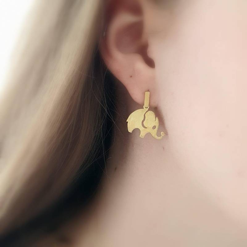 Silberohrringe - Elefanten Sind Als Glücksbringer Vergoldet Silberohrringe - Elefanten Sind Als Glücksbringer Vergoldet von VenusGalleryArt