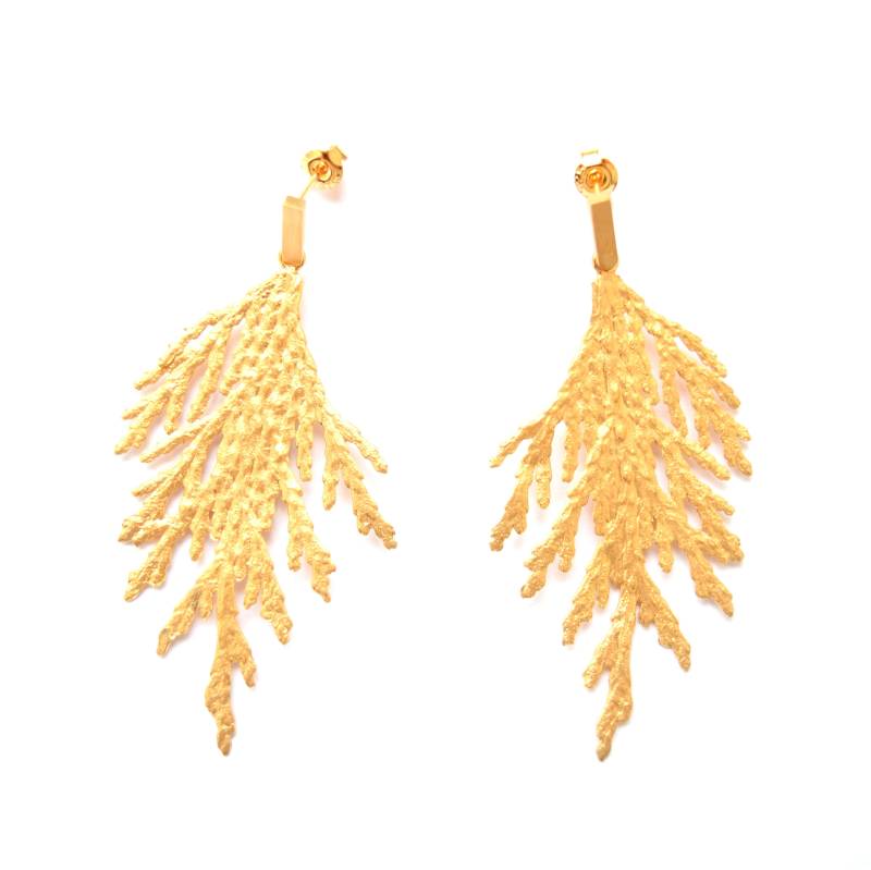 Silberohrringe - Goldene Thuja von VenusGalleryArt