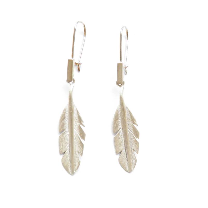 Silberohrringe - Kleine Weiße Federn Silberohrringe - Kleine Weiße Federn von VenusGalleryArt