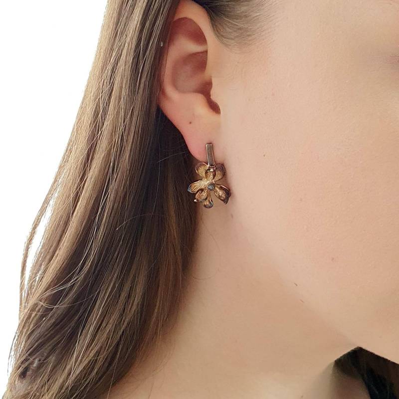 Silberohrringe - Magnolien-Ohrstecker Ii von VenusGalleryArt