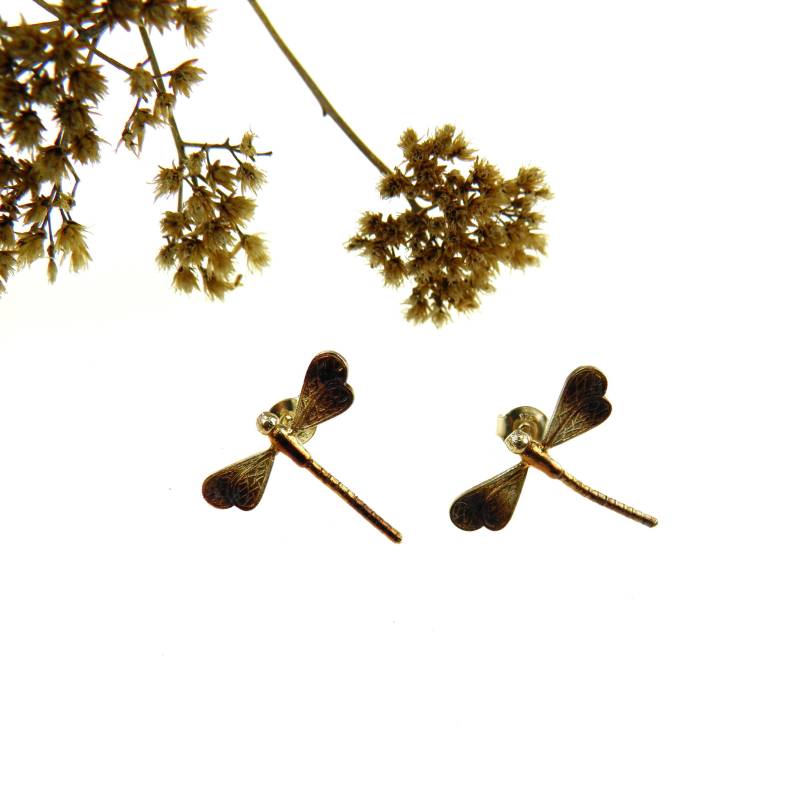 Silberohrringe - Mini-Libellen An Ohrsteckern Silberohrringe - Mini-Libellen An Ohrsteckern von VenusGalleryArt