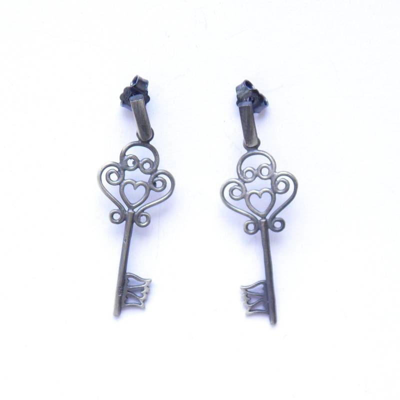 Silberohrringe - Oxidierte Schlüssel Silberohrringe - Oxidierte Schlüssel von VenusGalleryArt