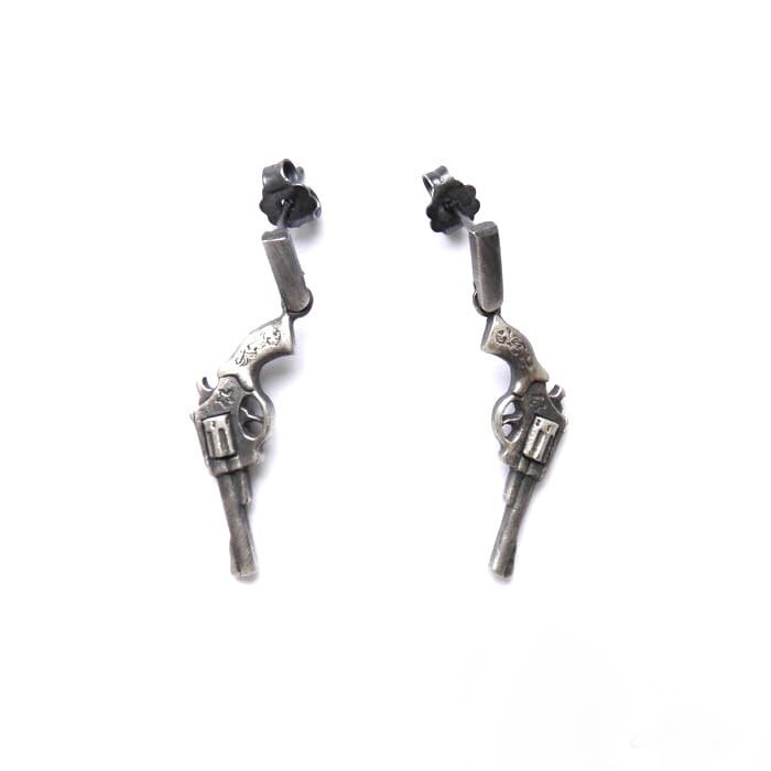 Silberohrringe - Revolver, Silberohrringe, Silberrevolver von VenusGalleryArt