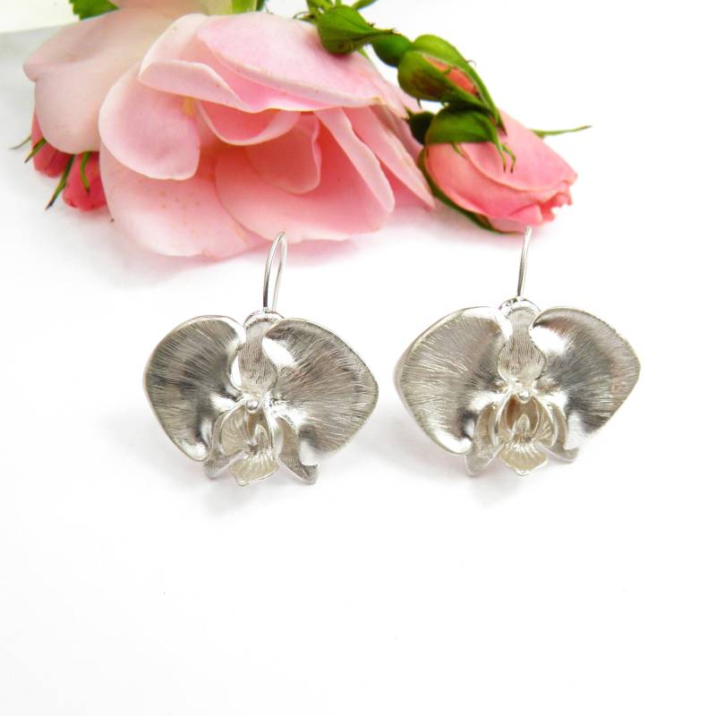 Silberohrringe - Satinorchidee Silberohrringe - Satinorchidee von VenusGalleryArt