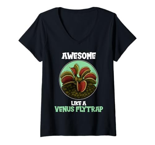 Damen Venusfliegenfallen Venusfliegenfalle T-Shirt mit V-Ausschnitt Damen Venusfliegenfallen Venusfliegenfalle T-Shirt mit V-Ausschnitt von Venusfliegenfallen Venusfliegenfalle Tier Shop