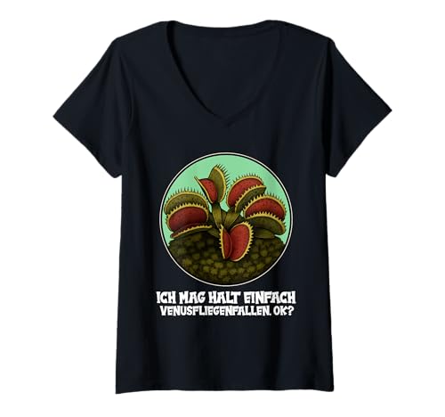 Damen Venusfliegenfallen Venusfliegenfalle T-Shirt mit V-Ausschnitt Damen Venusfliegenfallen Venusfliegenfalle T-Shirt mit V-Ausschnitt von Venusfliegenfallen Venusfliegenfalle Tier Shop
