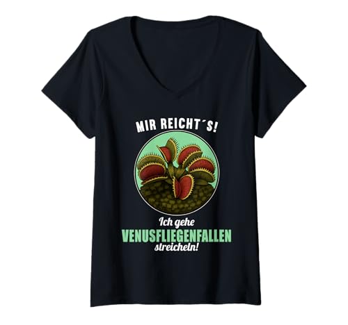 Damen Venusfliegenfallen Venusfliegenfalle T-Shirt mit V-Ausschnitt Damen Venusfliegenfallen Venusfliegenfalle T-Shirt mit V-Ausschnitt von Venusfliegenfallen Venusfliegenfalle Tier Shop