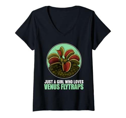 Damen Venusfliegenfallen Venusfliegenfalle T-Shirt mit V-Ausschnitt Damen Venusfliegenfallen Venusfliegenfalle T-Shirt mit V-Ausschnitt von Venusfliegenfallen Venusfliegenfalle Tier Shop