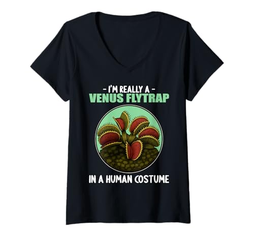 Damen Venusfliegenfallen Venusfliegenfalle T-Shirt mit V-Ausschnitt Damen Venusfliegenfallen Venusfliegenfalle T-Shirt mit V-Ausschnitt von Venusfliegenfallen Venusfliegenfalle Tier Shop