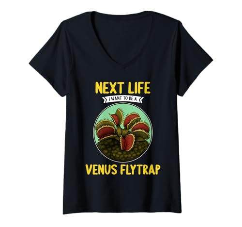 Damen Venusfliegenfallen Venusfliegenfalle T-Shirt mit V-Ausschnitt Damen Venusfliegenfallen Venusfliegenfalle T-Shirt mit V-Ausschnitt von Venusfliegenfallen Venusfliegenfalle Tier Shop