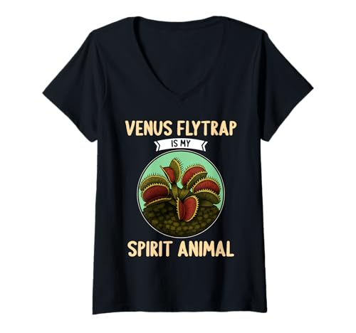 Damen Venusfliegenfallen Venusfliegenfalle T-Shirt mit V-Ausschnitt Damen Venusfliegenfallen Venusfliegenfalle T-Shirt mit V-Ausschnitt von Venusfliegenfallen Venusfliegenfalle Tier Shop