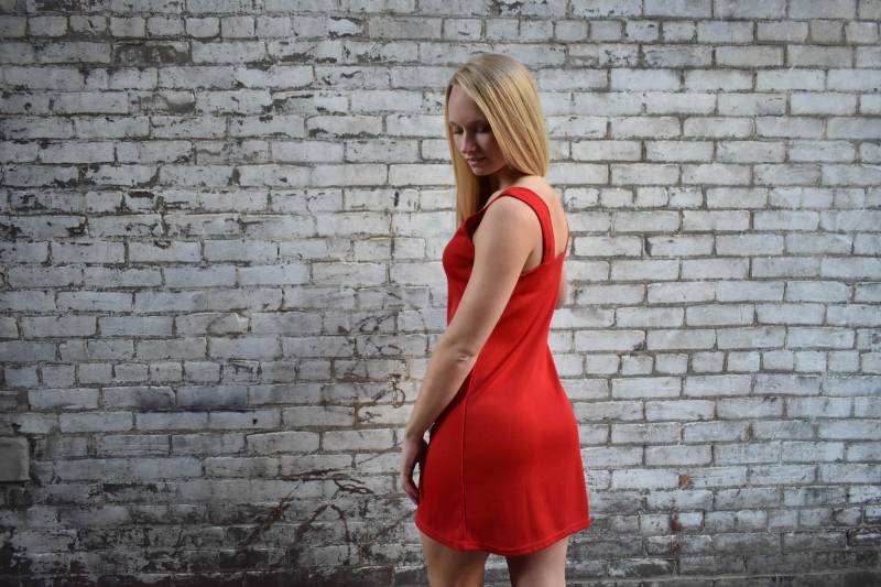 Rot Heiß | Mittel Vintage 90Er Jahre Kirsche Rot Cocktailkleid von VenustVintage