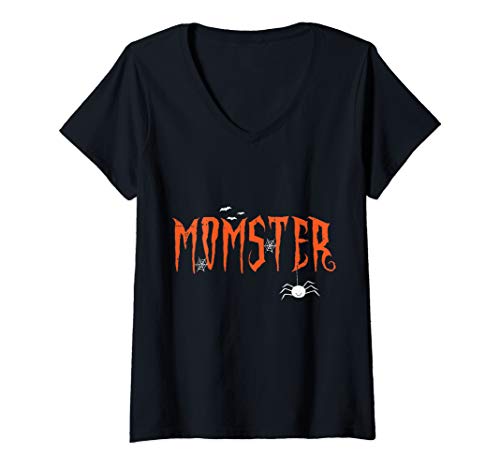 Damen Momster Mom Mommy Monster Costume Easy Mother Halloween Gift T-Shirt mit V-Ausschnitt von VepaDesigns Halloween Scary Dress Gifts