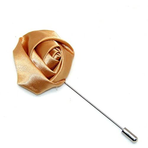 Blume Anstecknadel Rose Blume Boutonniere Satin Rose Band Brosche Leinwand Stoff Band Krawattenklammern für Männer Frauen Anzug von Vepoty