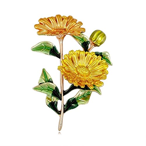 Blumen-Brosche Blumen-Anstecknadel Schöner Schal Cowboy-Hemdkragennadel Cartoon-Chrysantheme-Brosche für Frauen von Vepoty