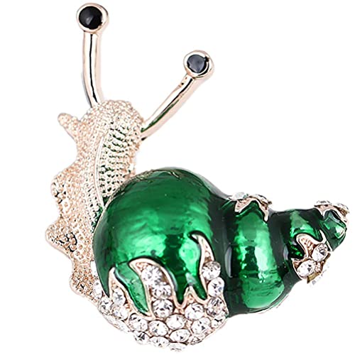 Niedliche Schnecke Brosche Anstecknadel Elegante glitzernde Brosche Mode Strass Brosche für Kleidung Jacken Hut von Vepoty