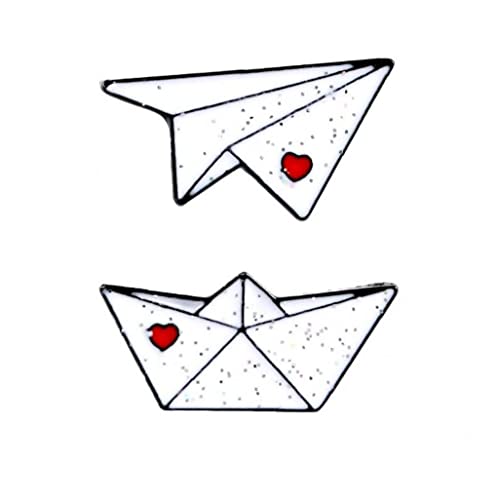 Papierflugzeugbootstifte 2pcs Rote Herz Flugzeug Broschen Button Pins Schmuck Abzeichenkleid Anzug Accessoires Für Frauen Männer Papierflugzeugbootstifte 2pcs Rote Herz Flugzeug Broschen Button Pins Schmuck Abzeichenkleid Anzug Accessoires Für Frauen Männer von Vepoty