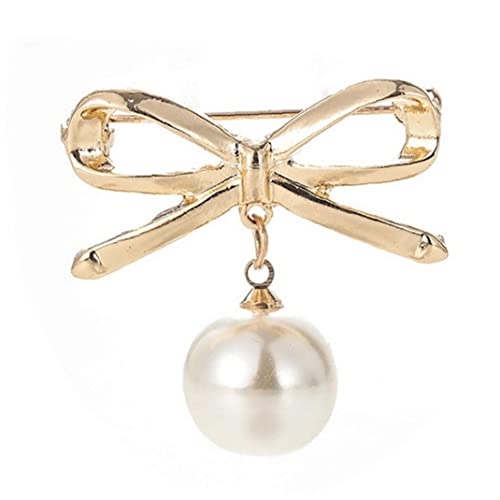 Perlenstifte, Bögen Bowknot Brosche Pullover Schalschals Klammern Brustnadel Charm Schmuck Für Frauen Mädchen Gold von Vepoty