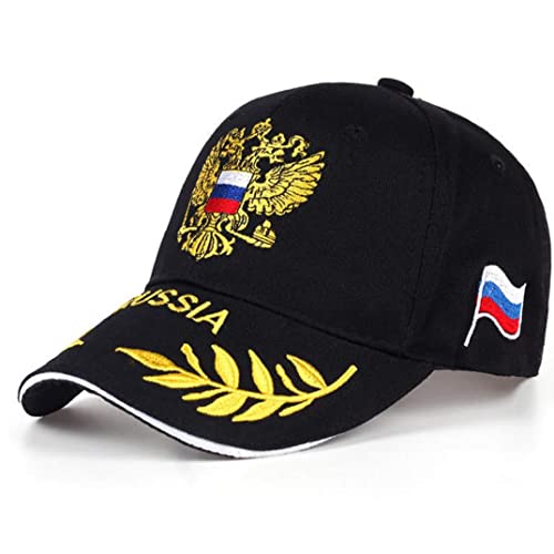 Russische Flagge Baseballkappe, Verstellbarer Wappen Eagle Emblem Badge Hut Für Camping -wandersport Schwarz von Vepoty