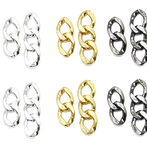 vepoty Nagelketten 120 Stück 3D-Nagelzubehör Ketten Metall Punk Nagelschmuck Glitzer Nagelschmuck Zubehör für Frauen Mädchen von Vepoty