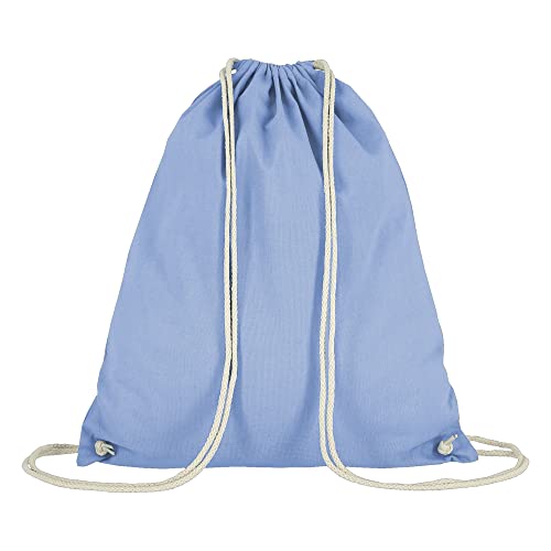 Veproli Baumwoll Turnbeutel Sportbeutel Zuziehbeutel Gymsack Sack Jute Schule Rucksack (Himmelblau) von Veproli